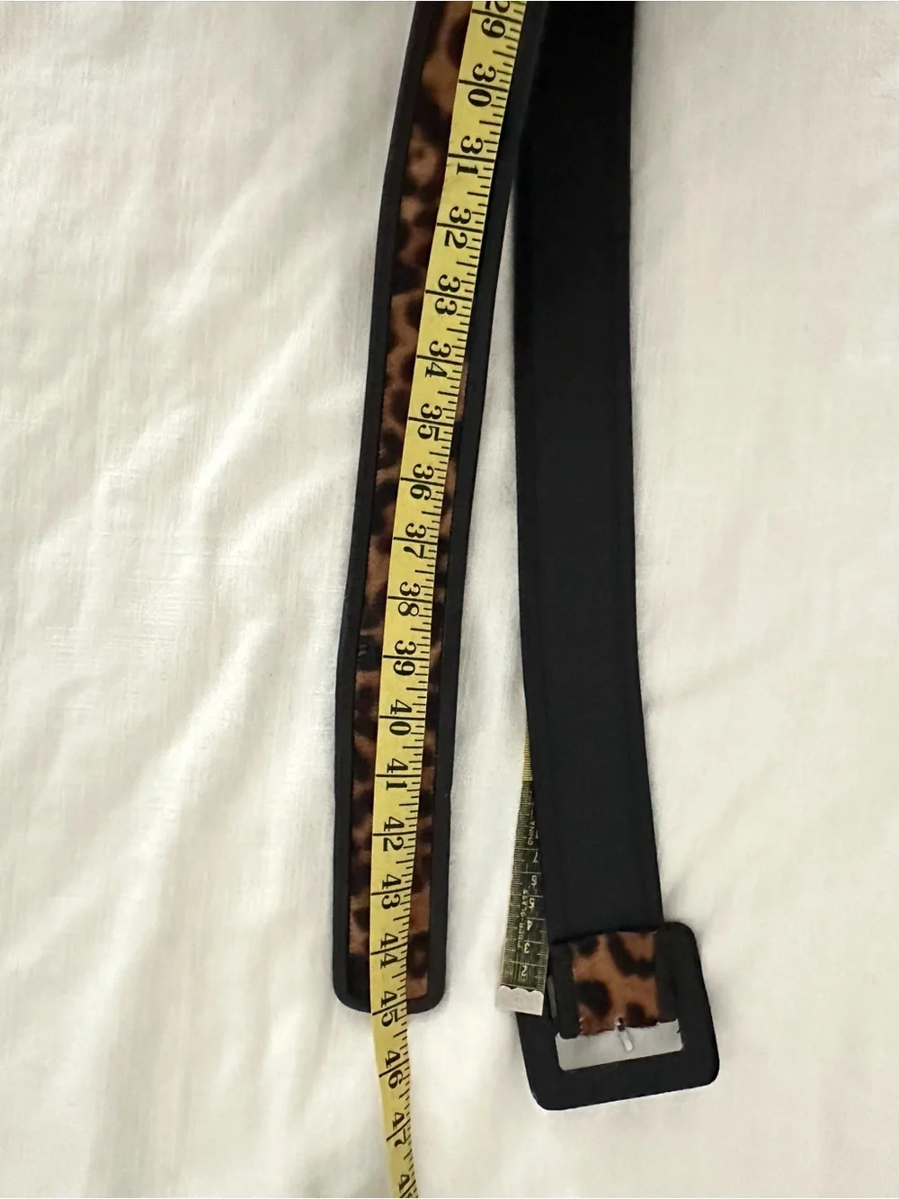 Vintage Chico's Leather Leopard Pony Hair Belt Medium
